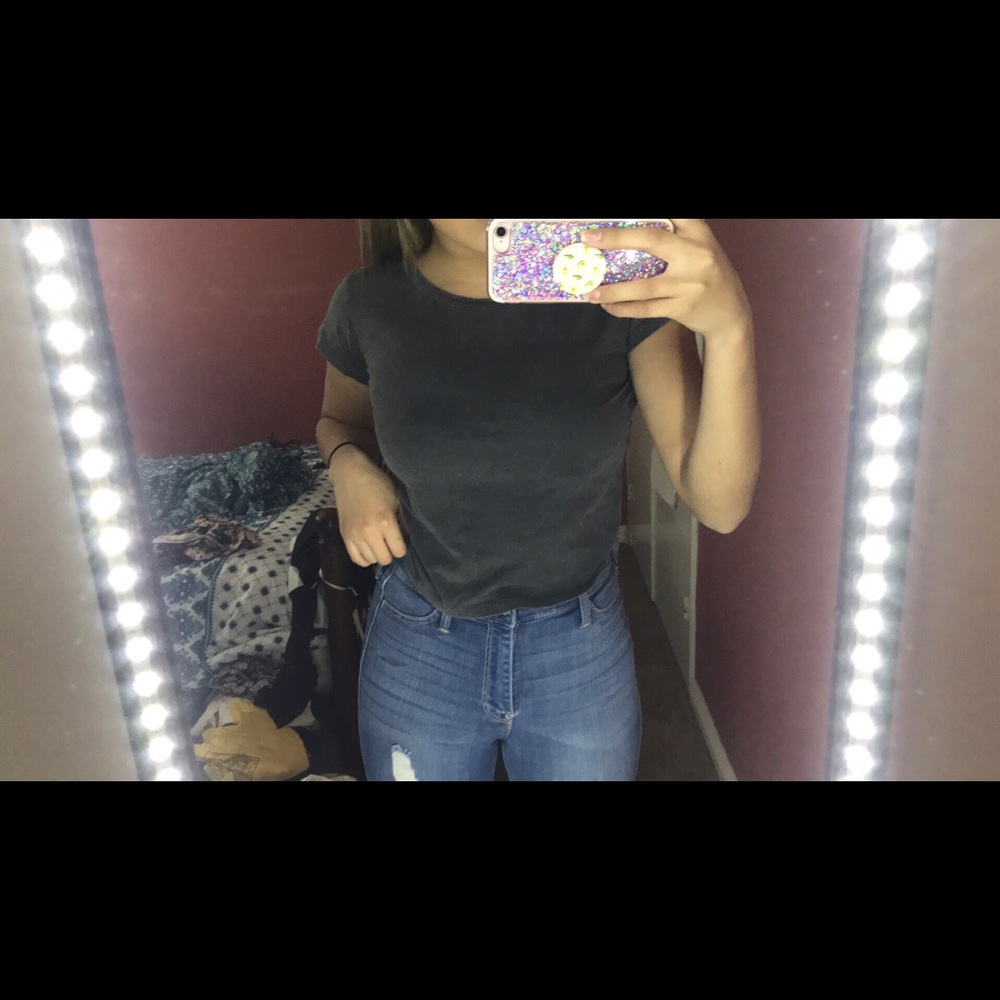 Gray crop top
